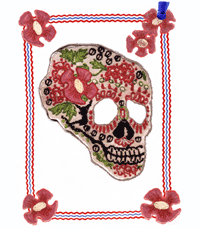 Stitched Up - Skull by Laura Lees