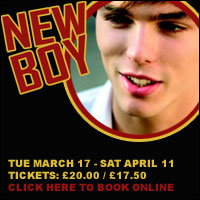 http://www.ambassadortickets.com/913/677/London/Trafalgar-Studios/New-Boy