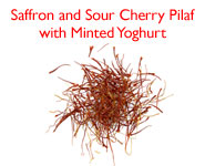 Saffron & Sour CHerry Pilaf with Minted Yoghurt