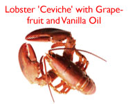 Lobster Ceviche with grapefruit and Vanilla Oil