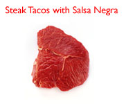 Steak Tacos with Salsa Negra