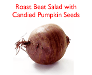 roast beet salad with candied seeds