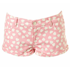 Heart Print Hotpants
