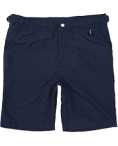 Navy Long Slim Swim Shorts