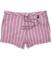 Pink Short Slim Stripped Swim Shorts