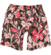 Pink Floral Long Classic Swim Shorts